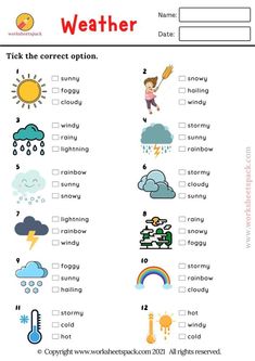 the weather worksheet for kids