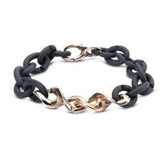 DNA double bronze links shines fiercely among Graphite Grey Rubber X. Dna Bracelet, Make Your Own Bracelet, Jewellery Bracelets, Metal Chain Link, Arm Candy, Bracelet Sizes, Gift Giving, Bracelet Designs, Bead Charms