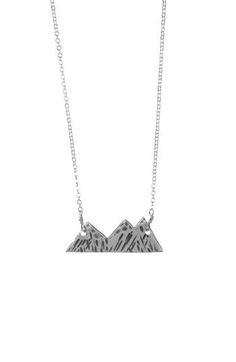 Three peaks honor Nashelle's Oregon home on this delicate chain necklace that's the perfect give for anyone who feels like one with the mountains. 16" length Sterling silver or 14k-gold fill Made in the USA Three Sisters Mountain, Mountain Necklace, Three Sisters, Delicate Chain, Anniversary Sale, Silver Necklaces, Womens Jewelry Necklace, Women's Accessories, Oregon