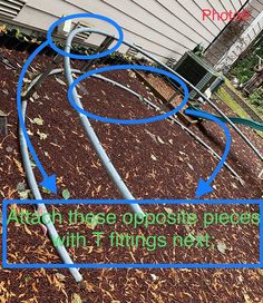 an image of a garden hose in the ground with text overlay that reads, when i use opposite pipes with things next to it