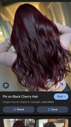 Dark Red Hair With Money Piece, Black Burgundy Hair, Plum Black Hair, Cherry Wine Hair Color Burgundy, Dark Plum Hair, Blackberry Hair Colour, Deep Red Hair Color, Color Uva