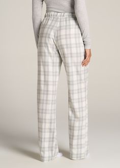 About Our Women’s Tall Flannel Pajamas You’ll never want to get out of bed when you’re wearing these women’s tall pajama pants. For years, tall women have had to settle for PJs that are way too short and fit in all the wrong places, but not anymore. You loved our classic flannel PJs and now we’re bringing you a pair with a regular fit and an open-bottom leg with all the length you need. These pajama pants have been designed exclusively for women between 5’9” and 6’6” with two different length op Cute Pyjamas Long Pants, Patterned Pajama Pants, Cute Pj Sets Pants, White Pajamas Women, Low Rise Pajama Pants, Pajama Pants Fuzzy, Cute Pajamas Pants, Cozy Pajama Set, Pj Sets Cute