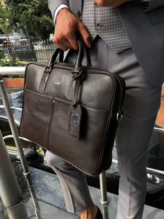 Hertiage Brown Leather Briefcase is made with 100% leather. This handmade briefcase is especially designed to make you look more stylish and dope. Product: Premium Series Leather Briefcase Color: Brown Width: 35cm Height: 28cm Edge length: 7cm Rear section: 1 back section (A4 size) Key Features: 100% cowhide, unbreakable steel accessories are used in this briefcase and the inner part of briefcase is made with special production lining.  1pcs adjustable Shoulder Strap. Steel Accessories, Leather Briefcase, Sewing Bag, Handbags For Men, A4 Size, Gentleman, Messenger Bag, Duffle Bag, Wallets