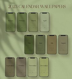 a calendar wallpaper with twelve different colors