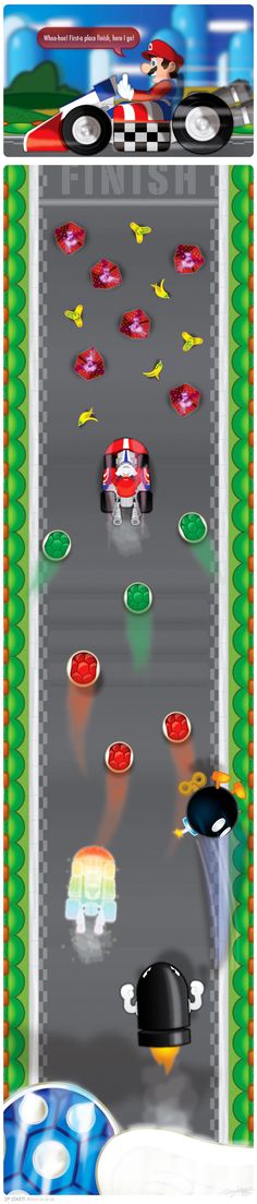 an image of a car racing game with cars on the track and other vehicles in motion