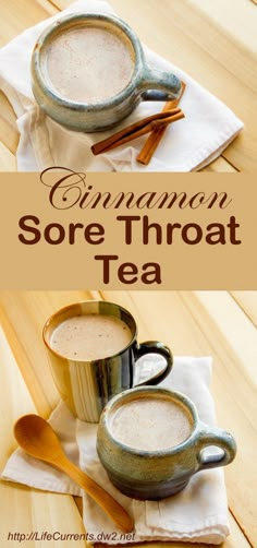 Cinnamon Sore Throat Tea by Life Currents to help you feel better when you're sick #getwellsoon #flu #feelbetter #tea Throat Tea, Sore Throat Tea, Throat Remedies, Sick Remedies, Think Food, Cold Remedies, Frou Frou, Homemade Remedies, Sore Throat