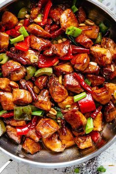 Popular Chinese Dishes, Kung Pao Chicken Recipe, Cheap Chicken Recipes, Crunchy Veggies, Chinese Dinner, Better Than Takeout, Cafe Delites, Chicken Pieces, Savory Sauce