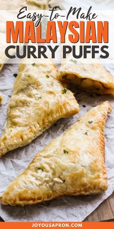 easy to make malaysian curry puffs with text overlay