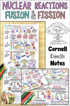 an image of the nuclear reactions and their worksheet with text that reads,