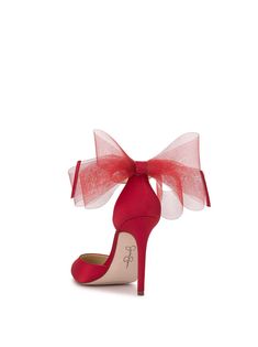 Product Description Tulle Bow Pump Product Details Heel Height: 3.54" Satin Imported Red Sparkly Heels, Red Bow Heels, Tulle Bow, Tulle Bows, Sparkly Heels, Bow Pumps, Shoe Boutique, Red Heels, Red Bow