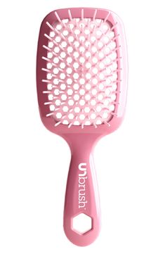 What it is: A detangling brush that can be used on wet and dry hair, depending on your preference and needs.What it does: DuoFlex Anti-Static Bristles work like magic, for gentle tangle release and reduced breakage. Forty-seven long bristles carefully and easily detangle even the most stubborn hair, while 30 mini bristles gently smooth and polish hair. It works equally great on wet and dry hair. A backless vented cushion reduces styling time and the easy-to-clean design ensures hassle-free maint Cute Hair Brush, Wet Hair Brush, Best Detangling Brush, Rose Dark, Detangling Hair, Polished Hair, Detangling Hair Brush, Pastel Roses, Brush Hair