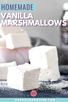 homemade vanilla marshmallows on a table