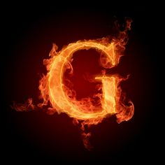 the letter g is made up of fire