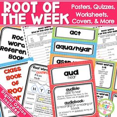 root of the week posters, worksheets, and more