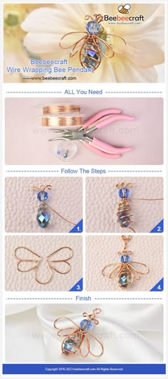 the instructions for how to make wire wrapped earrings