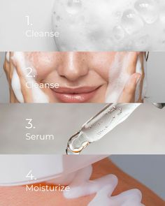 The ultimate 4-step skincare routine🌟 1️⃣ Exfoliate - 1-2 times per week to buff away dead skin cells. 2️⃣ Double Cleanse - to get that deep, thorough clean. 3️⃣ Serum - nourish and rejuvenate your skin. 4️⃣ Moisturize - Hydrate skin to lock in moisture and glow. ✨ Skincare Catalogue, Beauty Ads Design, Skincare Content Ideas, Skincare Instagram Feed, Acids For Skin, Skincare Routine Korean, Skincare Step, Steps Skincare