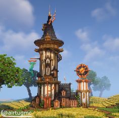 Freya Minecraft Builds, Minecraft Island Builds, Fantasy Wizard Tower, Minecraft Wizard Tower, Minecraft Landscape, Minecraft Tower, Wizard Tower