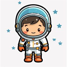 an astronaut with stars on the background