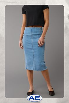 Next Level Stretch/Our softest, stretchiest, never-loses-its-shape denim/Dark wash/This skirt is Real Good: Made with the planet in mind & a promise to continue to do better. Fitted Mid-rise Denim Skirt In Medium Wash, Fitted Mid-rise Medium Wash Denim Skirt, Trendy Stretch Medium Wash Denim Skirt, Trendy Medium Wash Stretch Denim Skirt, Denim Stretch Skirt For Work, Stretch Mid-rise Dark Wash Denim Skirt, High Waist Stretch Medium Wash Denim Skirt, High Waist Stretch Denim Skirt In Medium Wash, Mid-rise Stretch Denim Skirt In Medium Wash