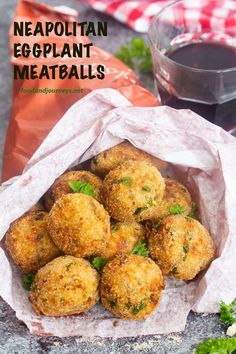 some meatballs are in a paper bag