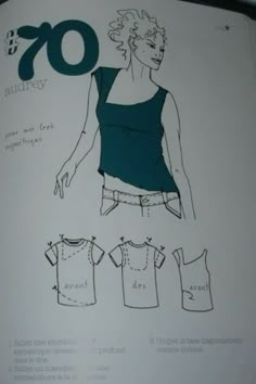 an image of a woman's top and shorts sewing pattern on a book page