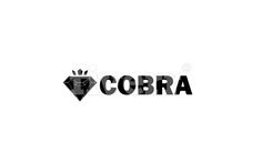 the word cobra is written in black and white letters with an image of a diamond