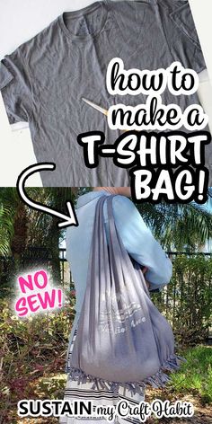 a t - shirt that has been made into a skirt with the words how to make a tshirt bag on it