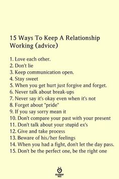 a poster with the words'15 ways to keep a relationship working advice'on it