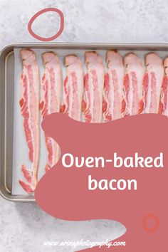 bacon wrapped in bacon on top of a baking pan with the words queen - baked bacon