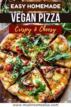 homemade vegan pizza with crispy and cheesy toppings