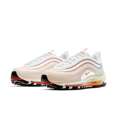 Nike Air Max 97 ‘The Future is in the Air’ is inspired by the sky lantern and features a Sail, Infrared, and White color combination. It features a Red to Orange gradient across the Air Max unit. In addition, gradient detailing covers the base that starts out in Yellow and ends in Blue. Finally, 3M reflective wraps the shoes, multi-color adorns the tongue labels, and ‘The Future is in the Air’ branding hits the left heel pull tab to complete the look. SKU: DD8500-161 Release Date: Jan 11, 2021 Color: Sail/White-Infrared Sky Lantern, Orange Gradient, Sky Lanterns, 3m Reflective, Air Max Women, Jan 11, Fashion Performance, Nike Air Max 97, Stylish Sneakers