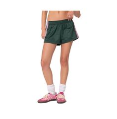 in stock Green Nylon Bottoms With Elastic Waistband, Green Athleisure Bottoms With Elastic Waistband, Green Relaxed Fit Sports Bottoms, Trendy Green Relaxed Fit Shorts, Green Stretch Athletic Shorts, Stretch Green Athletic Shorts, Green Stretch Athletic Shorts With Short Leg, Green Sports Shorts With Elastic Waistband, Casual Kelly Green Bottoms For Summer