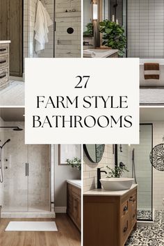 bathroom with white tile and wood accents