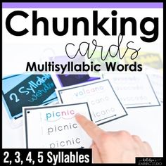 a hand pointing at some cards with the words chunking in it and two hands on top