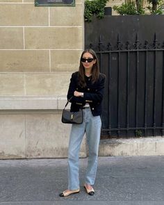 Ballet Flats Outfit, Style Parisienne, Fall Transition Outfits, Flats Outfit, Transition Outfits, Denim Trends, 가을 패션, Business Casual Outfits