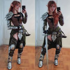 Fairy Warrior Outfit, Fairy Warrior Costume, Female Armor Cosplay, Camp Looks Fashion, Mid Evil Times Outfit, Ren Faire Cosplay, D&d Cosplay, Midevil Outfits Female, D&d Outfits