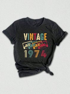 Celebrate your 50th birthday in style with this vintage-inspired Birthday Shirt!  This Retro 1974 Shirt is the perfect addition to your wardrobe, combining a classic design with a touch of nostalgia. Made from high-quality materials, this Vintage 1974 Shirt is as comfortable as it is stylish. Featuring a bold and eye-catching design, this Vintage 1974 Tee is sure to turn heads wherever you go. The iconic "1974" print is beautifully distressed, giving it a well-aged and timeless look. It's the ul 1984 Shirt, Amazing Experiences, 30th Birthday Shirts, Birthday Friend, 40th Birthday Shirts, 50th Birthday Shirts, 30th Birthday Gifts, Birthday Tee, 50th Birthday Gifts