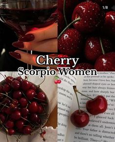 cherry scorpio women with text overlay