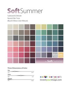 Soft Summer Color Palette, Summer Color Palette, Seasonal Color Analysis, Color Me Beautiful, Soft Autumn