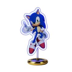 the sonic figure is on display in front of a white background