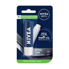 PRICES MAY VARY. NIVEA Men Active Lip Care provides long-lasting moisture and shine free care for your lips. Skin compatibility. Skin Type: All Brand: Nivea Item Form: Balm Cares and protects lips from drying out without any shine or colour. Nivea men active care, lip care that provides long-lasting moisture* and shine free care* for your lips. Care effect Nivea men active care is a lip moisturizer that ensures long-lasting protection and care*, without any tell-tale signs of a regular product. Gloss Nivea, Cocoa Butter Formula, Nivea Men, Best Lip Balm, Natural Lip Balm, Smooth Lips, Lip Hydration, Natural Lips, Dry Lips