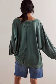 Wish I Knew Tee | Free People Midnight Rain, Raglan Long Sleeve, Loose Tunic, Exaggerated Sleeves, Rain Forest, Long Sleeve Sweatshirt, Tunic Shirt, Christmas 2024, Amazon Women