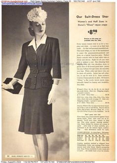 1945 Sears Spring Summer Catalog, Page 20 - Catalogs & Wishbooks 1940s Fashion Women, 1940s Women, 1940s Woman, Dapper Day, Historic Photos, Bright Star, 40s Fashion, 1940s Dresses, Hollywood Fashion