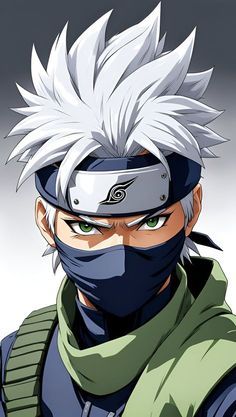 an anime character with white hair and green eyes wearing a black helmet, looking to the side