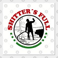 the logo for shitter's stuff is shown in red, green and white