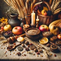 a table topped with lots of different types of food