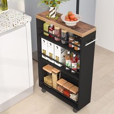 Slim Storage Cart, Rolling Narrow Kitchen Cart on Wheels for Small Place, 4-Tier Slide Out Slim Utility Cart Skinny Image 1 Small Kitchen Cart, Slim Storage Cart, Kitchen Carts On Wheels, Slim Storage, Cart On Wheels, Laundry Cart, Kitchen Storage Cart, Bathroom Sink Cabinets, Rolling Storage Cart