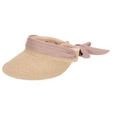 Stop the sun's rays dead in their tracks with the Crew. A stylish women's visor! This summer staple is made of 75% paper and 25% polyester with an adjustable wrap around tie and 4" brim, guaranteeing the perfect fit and ultimate protection every time. With a mix of black, blush, and natural colors, you'll look fab even Adjustable Beige Hats For Vacation, Adjustable Sun Hat With Upf 50+ For Summer, Trendy Adjustable Sun Hat For Sunbathing, Adjustable Upf 50+ Sun Hat For Summer, Adjustable Straw Hat With Uv Protection For Summer, Summer Hats With Uv Protection And Adjustable Fit, Adjustable Sun Hat With Upf 50+ For Day Out, Adjustable Casual Hat For Sunbathing, Casual Adjustable Hats For Sunbathing