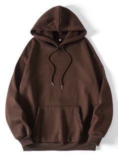 Fall Streetwear, Drop Shoulder Hoodie, Brown Hoodie, Pullover Mode, Lined Hoodie, Plus Size Halloween, Pull Sweat, Short En Jean, Drawstring Hoodie