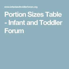 the text portion sizes table full - infant and toddler forum is shown in white